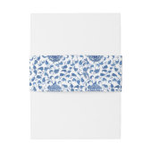 Chinoiserie chique blauw en wit bruiloft uitnodigingen wikkel (Achterkant Voorbeeld)