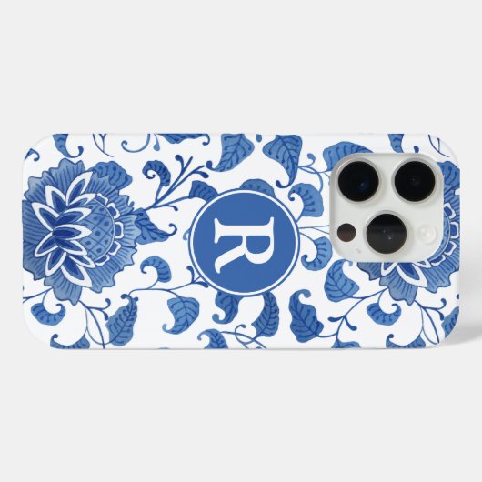 Chinoiserie chique blauw-witte Waterverf Case-Mate iPhone Case (Achterkant (horizontaal))