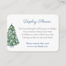 Chinoiserie chique kerstboom display douche informatiekaartje
