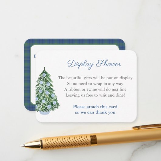 Chinoiserie chique kerstboom display douche informatiekaartje (Voorkant / Achterkant in situ)