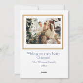 Chinoiserie Christmas Blue Sage Pagoda 2Foto Feestdagenkaart (Achterkant)