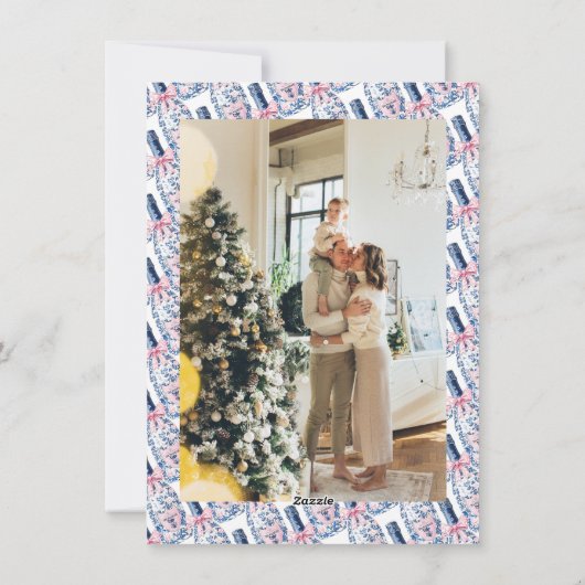 Chinoiserie Christmas Bubble Preppy Foto Feestdagenkaart (Achterkant)