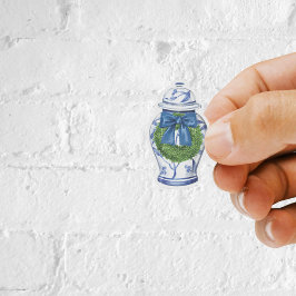 Chinoiserie Christmas Ginger Jar Vinyl Sticker