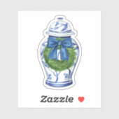 Chinoiserie Christmas Ginger Jar Vinyl Sticker (Vel)