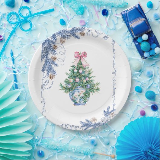 Chinoiserie Christmas Paper Plate Papieren Bordje (Feest)