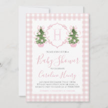 Chinoiserie Christmas Pink Preppy Baby shower
