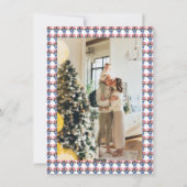 Chinoiserie Christmas Poinsettia Preppy Foto Feestdagenkaart (Achterkant)