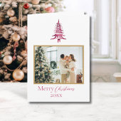 Chinoiserie Christmas Red Pagoda 1-Foto Kaart