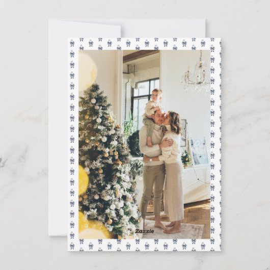 Chinoiserie Christmas Santa Preppy Foto Feestdagenkaart (Achterkant)