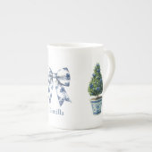 Chinoiserie Christmas Topiary Tree Porselein Kop (Voorkant rechts)