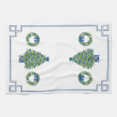 Chinoiserie Christmas Tree Mirror Afbeelding Theedoek (Horizontaal)