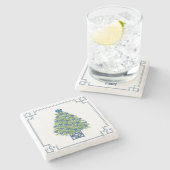 Chinoiserie Christmas Tree Stenen Onderzetter (Zijkant)