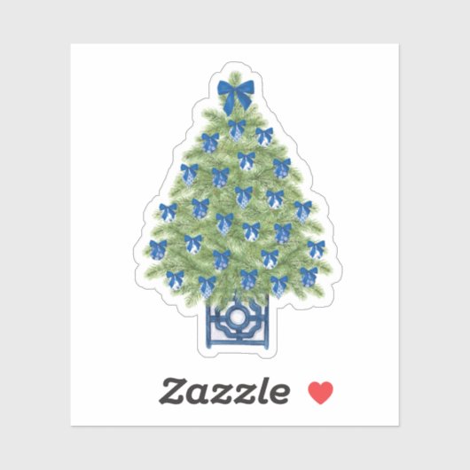 Chinoiserie Christmas Tree Vinyl Sticker (Vel)
