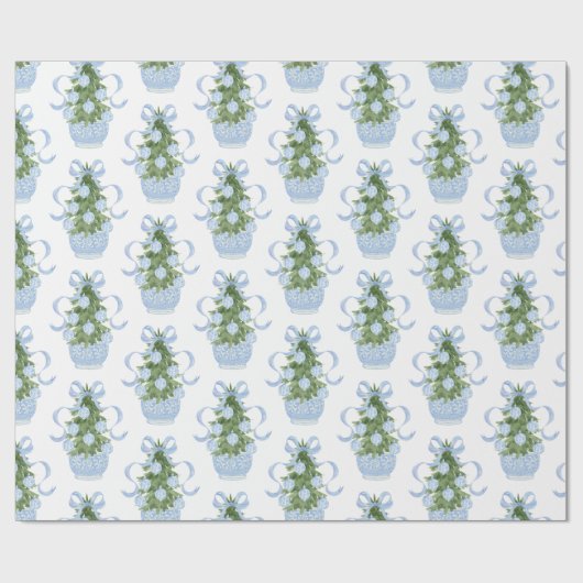 Chinoiserie Christmas Tree Wrapping Paper Cadeaupapier (Vlak)