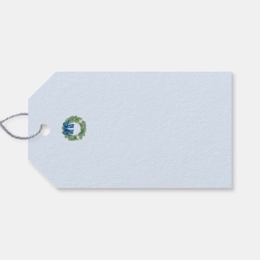 Chinoiserie Christmas Wreath Cadeaulabel (Achterkant Horizontaal)