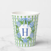 Chinoiserie Christmas Wreath, Grandmillenial Papieren Bekers (Voorkant)