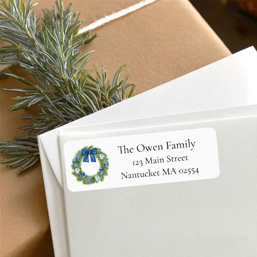 Chinoiserie Christmas Wreath Retouradres Etiket