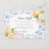 Chinoiserie Citroen Thee Baby Shower Luier Raffle Informatiekaartje (Voorkant)