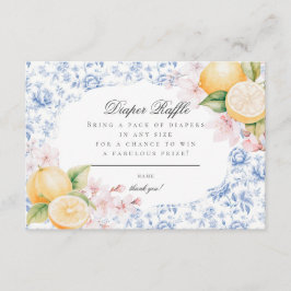 Chinoiserie Citroen Thee Baby Shower Luier Raffle Informatiekaartje