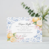 Chinoiserie Citroen Thee Baby Shower Luier Raffle Informatiekaartje (Staand voorkant)