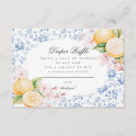 Chinoiserie Citroen Thee Baby Shower Luier Raffle Informatiekaartje