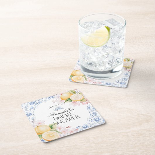 Chinoiserie citroenthee bruiloftsfeest decor kartonnen onderzetters (Insitu)