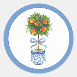 Chinoiserie Citrus Topiary Ronde Sticker
