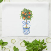 Chinoiserie Citrus Topiary Tree Keuken Handdoek (Gevouwen)