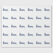 Chinoiserie Classic Bam Mahjong Tile Design Blue Cadeaupapier (Vlak)