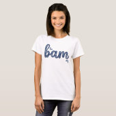 Chinoiserie Classic Bam Mahjong Tile Design Blue T-shirt (Voorkant volledig)
