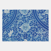 Chinoiserie Classic Chinees Bloemen Blauw Wit Inpakpapier Vel (Voorkant)