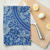 Chinoiserie Classic Chinees Bloemen Blauw Wit Theedoek (Quarter Fold)