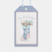 Chinoiserie Coastal Grandma Stocking Cadeaulabel (Voorkant)