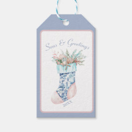 Chinoiserie Coastal Grandma Stocking Cadeaulabel