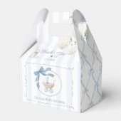 Chinoiserie Coquette carriage Blue Baby Shower Bedankdoosjes (Voorkant Zijde)