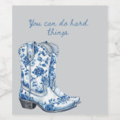 Chinoiserie Cowgirl Boots Wijnlabel Wijn Etiket (Enkel label)