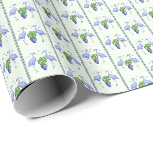 Chinoiserie Crane Wrapping Paper Cadeaupapier (Rol Hoek)