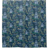 Chinoiserie Dark Blue Shower-gordijn Douchegordijn (Voorkant)