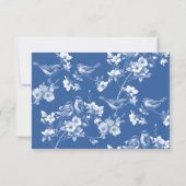 Chinoiserie Delft Blue Birds Spring RSVP kaart (Achterkant)