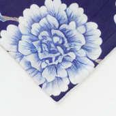 Chinoiserie Delft Blue Floral Porcelain Pattern Fleece Deken (Hoek)