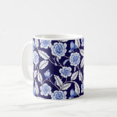 Chinoiserie Delft Blue Floral Porcelain Pattern Koffiemok (Voorkant links)