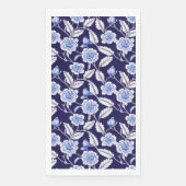 Chinoiserie Delft Blue Floral Porcelain Pattern Servet (Voorkant)