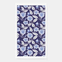 Chinoiserie Delft Blue Floral Porcelain Pattern