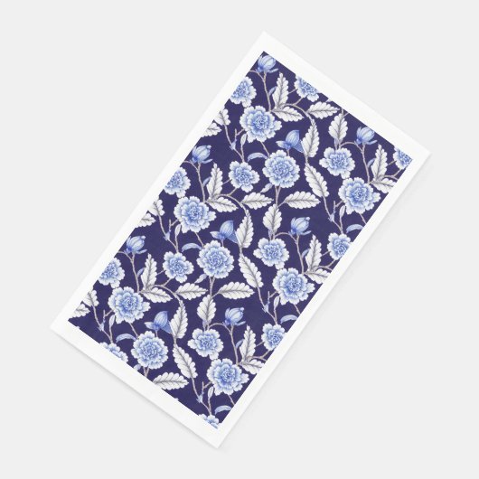 Chinoiserie Delft Blue Floral Porcelain Pattern Servet (Hoek)