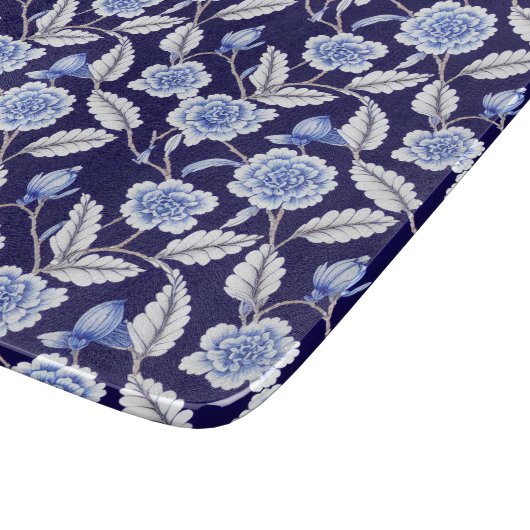Chinoiserie Delft Blue Floral Porcelain Pattern Snijplank (Hoek)