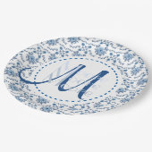 Chinoiserie Delft Blue Pattern・Custom Papieren Bordje (Gekanteld)