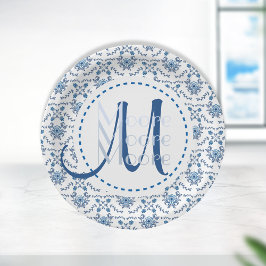 Chinoiserie Delft Blue Pattern・Custom Papieren Bordje