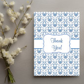 Chinoiserie Delft Blue Pattern・Custom Wedding Bedankkaart