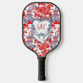 Chinoiserie Delft Frans Blauw monogram Pickleball Paddle (Voorkant)