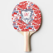  Chinoiserie Delft Frans Blauw monogram Tafeltennisbatje (Achterkant)